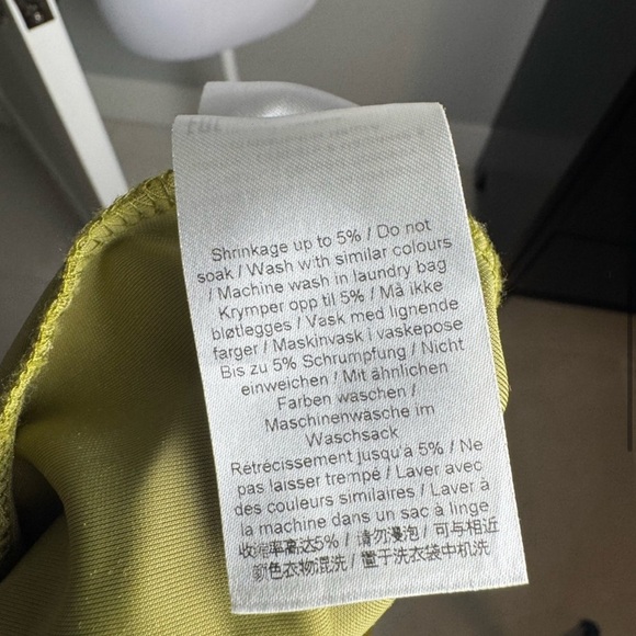 Ganni Velvet Gathered Long Sleeve Jersey Dress in Avocado - Picture 9 of 12